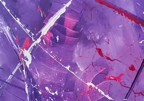 Abstract Art Original Real Canvas Purple Painting Direct Etsy