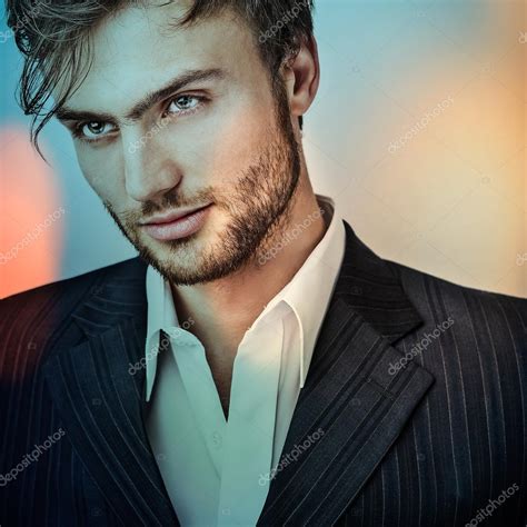 Elegant Young Handsome Manmulticolored Digital Painted Image Portrait