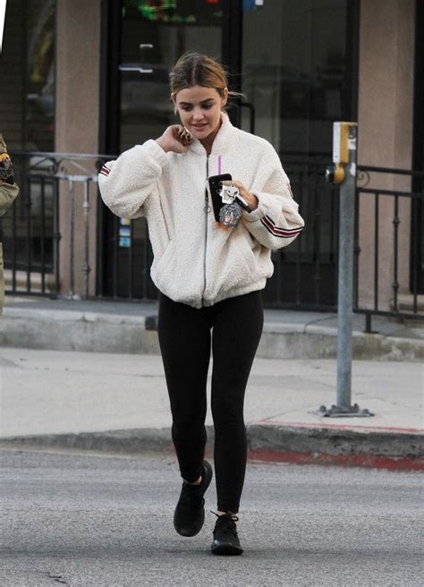 Lucy Hale Puffer Jacket Black Adidas Socks Spring Summer Outfits Winter Outfits Lucy Hale