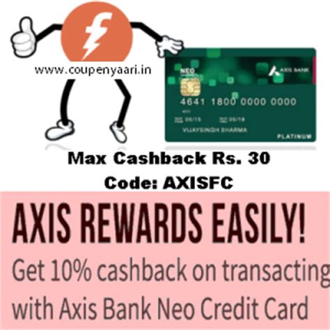 Valid on axis bank credit cards and debit cards, both. Freecharge Axis Bank Neo Credit Cards Offers : 10% Cashback Upto Rs 30