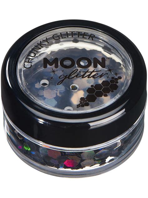 Moon Glitter Holographic Chunky Glitter Black Single 3g Smiffys