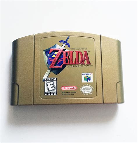 Vintage The Legend Of Zelda Ocarina Of Time Gold Nintendo 64 Etsy