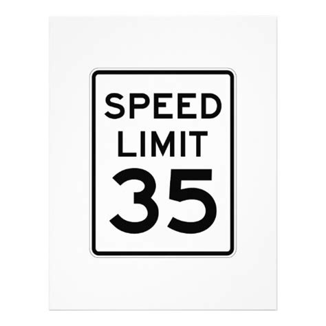 Speed Limit 35 Mph Sign Letterhead Zazzle