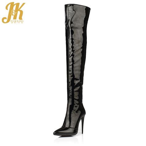 Buy Jk Sexy Stiletto Patent Thigh High Boot Shiny Club