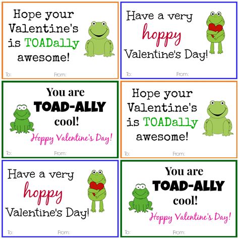 Jan 07, 2021 · cards and candy are the ultimate valentine's day pairing, and we love that chocolate hearts and lips match this printable set from party guru darcy miller so well. Frog Valentine Cards: DIY Printable Valentine Cards