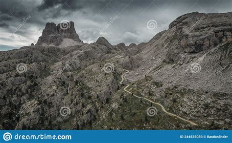 Hiking Trail To Cinque Torri At Passo Di Falzarego In The Dolomite Alps