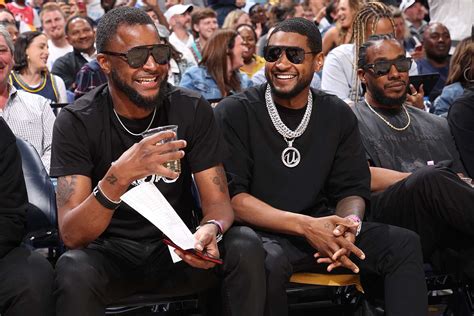 Usher Sits Courtside With Doppelganger Ja Morants Dad