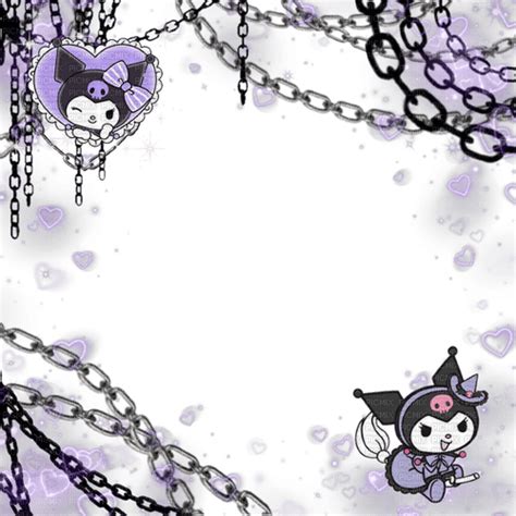 Kuromi Frame Kuromi Purple Violet Deco Kawaii Emo Goth