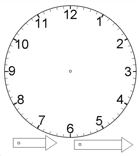 Template For Clock With Moveable Hour And Minute Hand Laminate