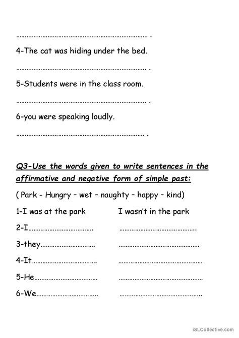 Past Simple Negative Form English Esl Worksheets Pdf And Doc