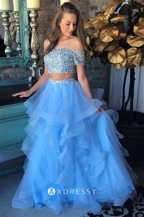 Buy Two Piece Ball Gown Prom Dress In Stock