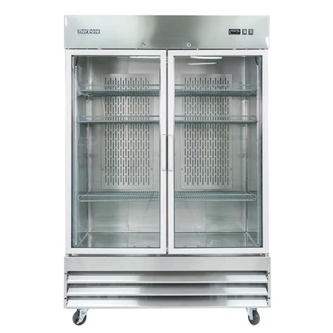 Norpole 54 In W 48 Cu Ft 2 Glass Door Reach In Commercial Refrigerator