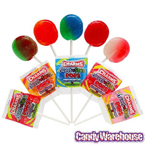 Charms Sweet And Sour Pops 48 Piece Box Suckers Candy Bulk Candy Candy Store Stick Candy