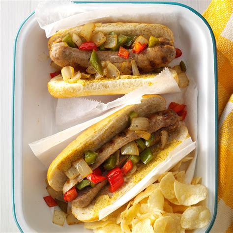 A lorne (sliced) sausage, homemade chips and beans are. Sausage & Pepper Sandwiches Recipe | Taste of Home