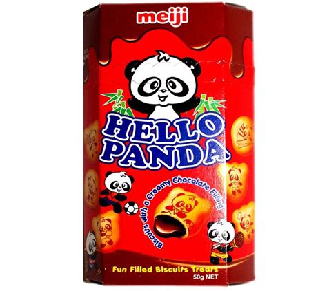 Meiji Hello Panda Chocolate Biscuits Crunchy Panda Shaped Biscuits