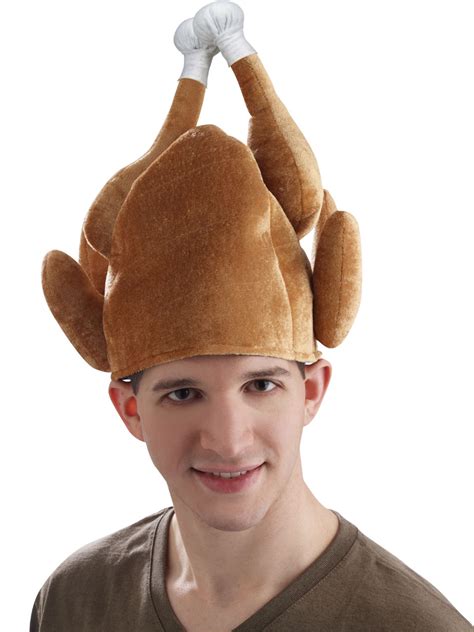 Plush Roasted Thanksgiving Ball Tipped Turkey Hat