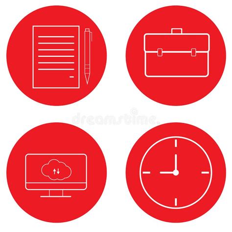 Set Of Office Icons Stock Vector Illustration Of Icon 56460957