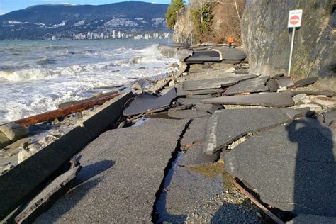 Portions Of Stanley Park Seawall Destroyed In Flooding Photos
