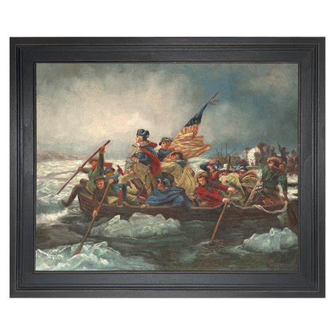 George Washington Crossing Delaware Framed Oil Painting Print On Canvas