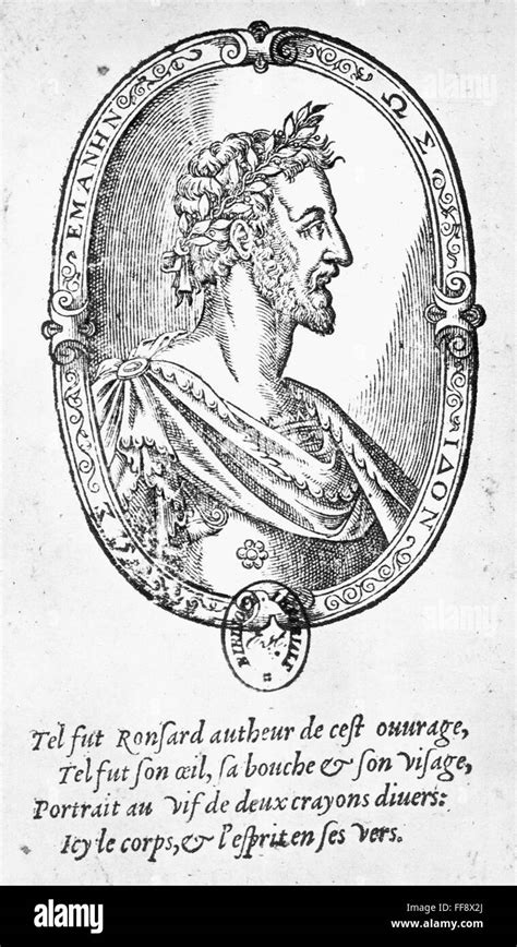 Pierre De Ronsard N1524 1585 French Poet Woodcut Frontispiece To
