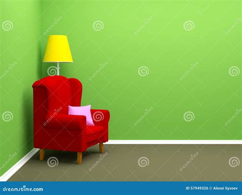 Armchair In Corner Stock Illustration Illustration Of Decor 57949326