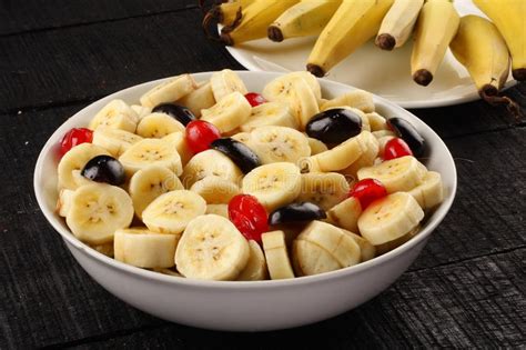 Banana Fruit Salad In Bowlselective Focus Image Stock Image Image