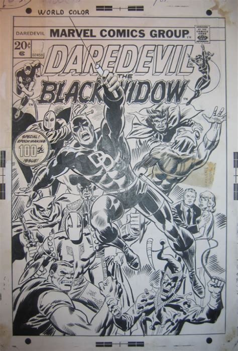 Daredevil 100 Cover In Frank Giellas Daredevil Comic Art Gallery Room