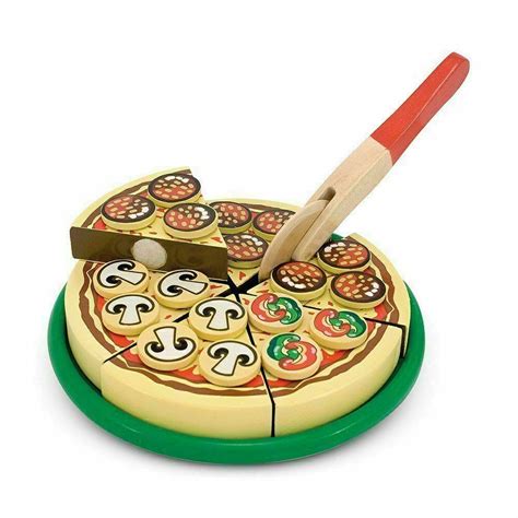 Melissa And Doug Pizza Party Wooden Play Food Set 54 Toppings Age 3