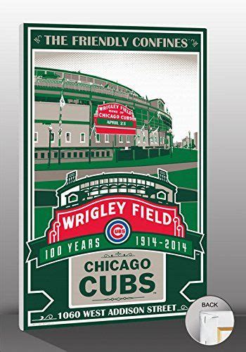 Mlb Chicago Cubs Wrigley Field 100th Anniversary Canvas Print Sports Propaganda Regular