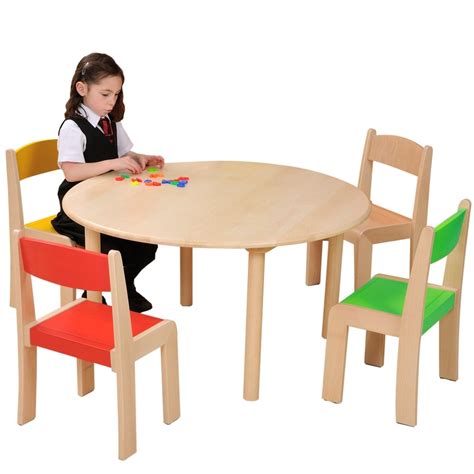 Round Wooden Classroom Table
