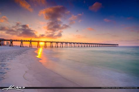 Pensacola Beach Gulf Pier Sunrise From The Emerald Coast Hdr Photography By Captain Kimo