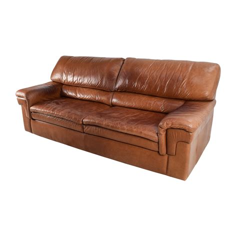 71 Off Classic Cherry Brown Leather Sofa Sofas