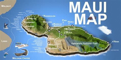 Island Of Maui Map Islands With Names