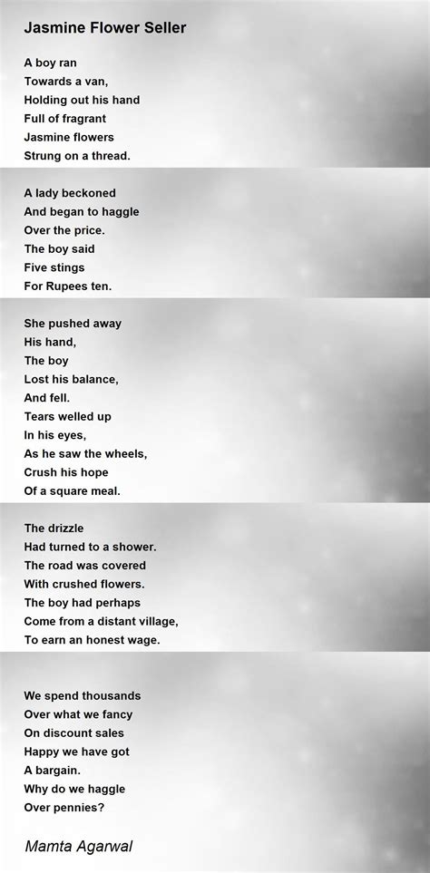 Jasmine Flower Seller Poem By Mamta Agarwal Poem Hunter