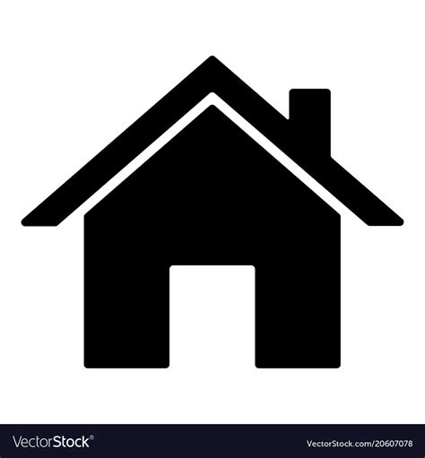 Home Icon Black Silhouette Isolated On White Vector Image