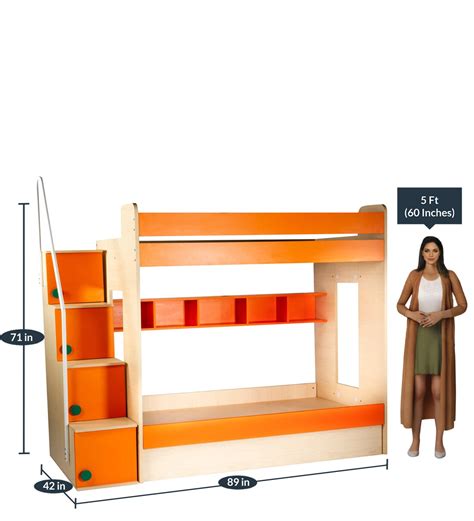 Buy Flexi Hydraulic Bunk Bed In Orange Colour By Yipi Online Online Bunk Beds Bunk Beds