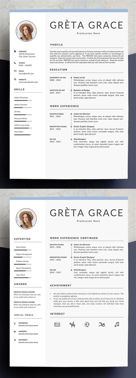 Instead of winging it, use our free resume templates! 21 Fresh & Professional Resume / CV Templates To Get Your ...