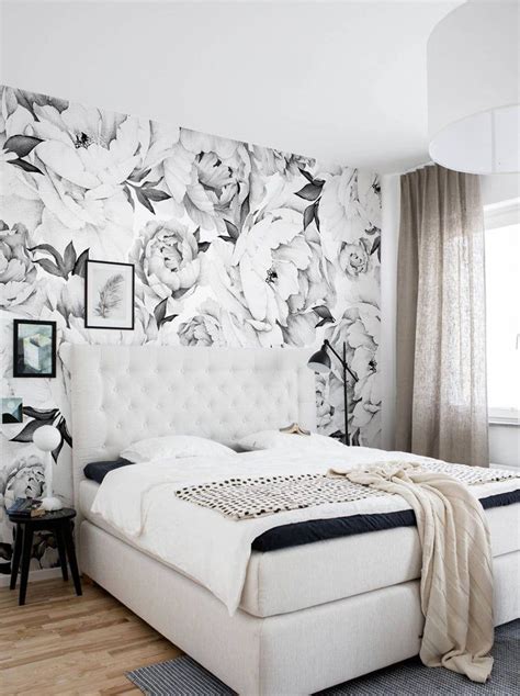 Peony Flower Mural Wallpaper Black And White Watercolor Peony Extra