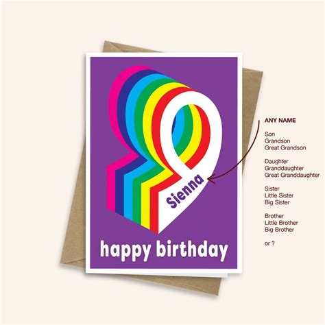 Personalised 9th Birthday Card For Boy For Girl Customised 9 Etsy