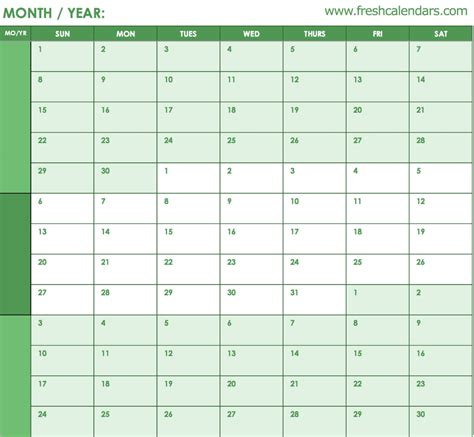 Free Printable Blank Calendar 2020 In Blank Calender Template Blank