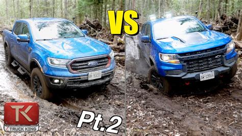 Ford Ranger Tremor Vs Chevy Colorado Zr2 Back Into The Mud To Find