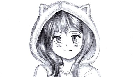 How To Draw Anime Girl With Hoodie Anime Drawing Tutorial Vlrengbr