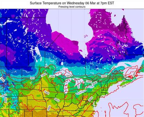 Ontario Surface Temperature On Thursday 15 Feb At 1am Est