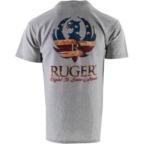 Ruger Mens Athletic Grey Phoenix Graphic Crew Neck Short Sleeve T