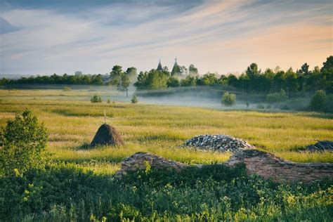 4k 5k Arkhangelsk Region Morning Russia Grasslands Grass Fog Hd