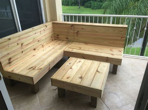 We found this modern bench plan on julie's notjustahousewife blog. The Sectional Rustic wood patio benches and table or