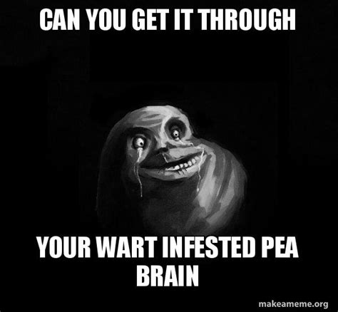 Can You Get It Through Your Wart Infested Pea Brain Forever Alone