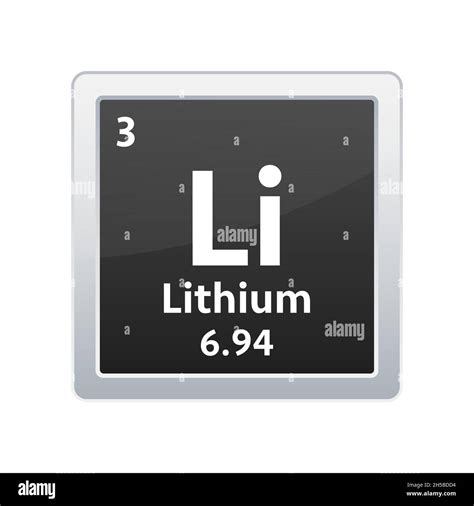 Lithium Symbol Chemical Element Of The Periodic Table Vector Stock
