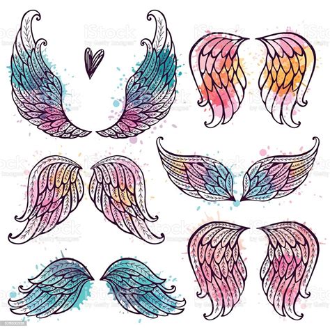 Set Of Angel Wings Stock Illustration Download Image Now Istock
