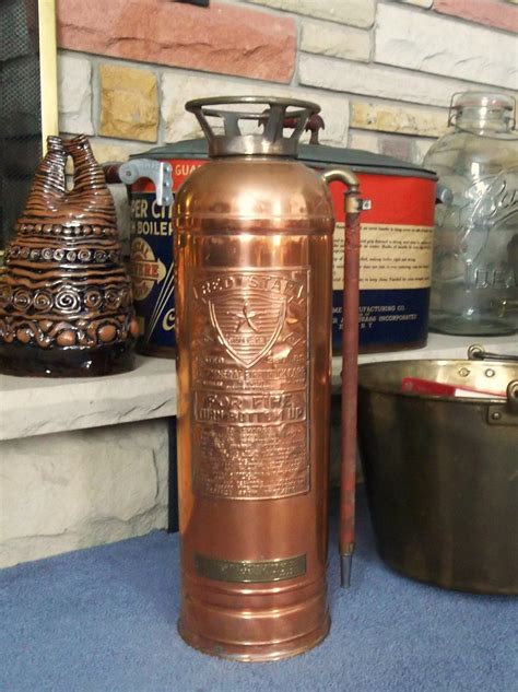Red Star Copper Fire Extinguisher Vintage Fire Fighting Model